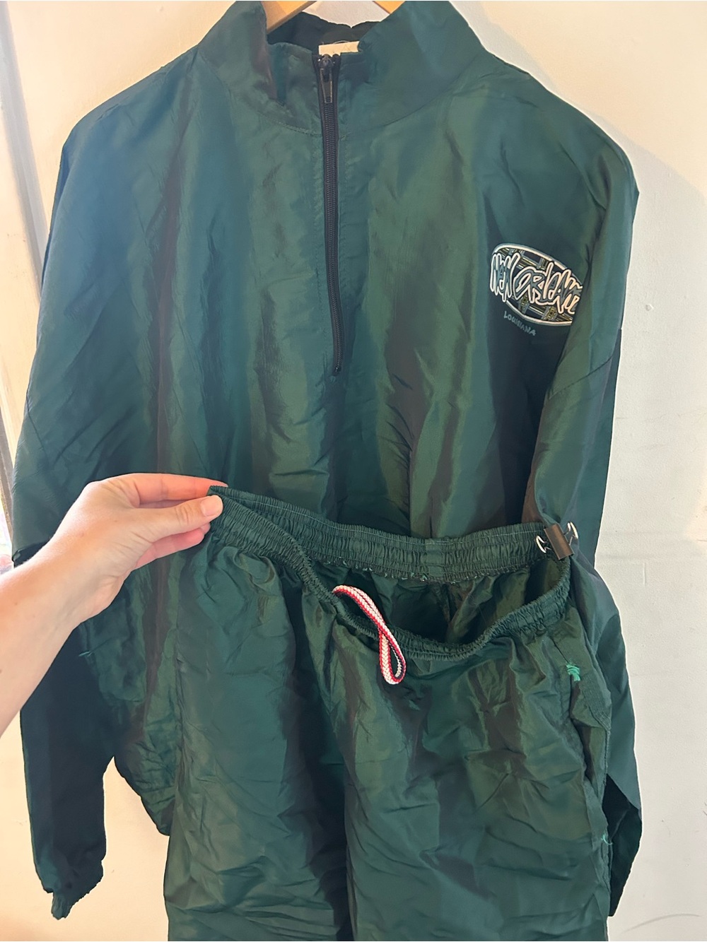 Vintage 90s Volley Air Gear New Orleans 2-piece Tracksuit Set Iridescent Green